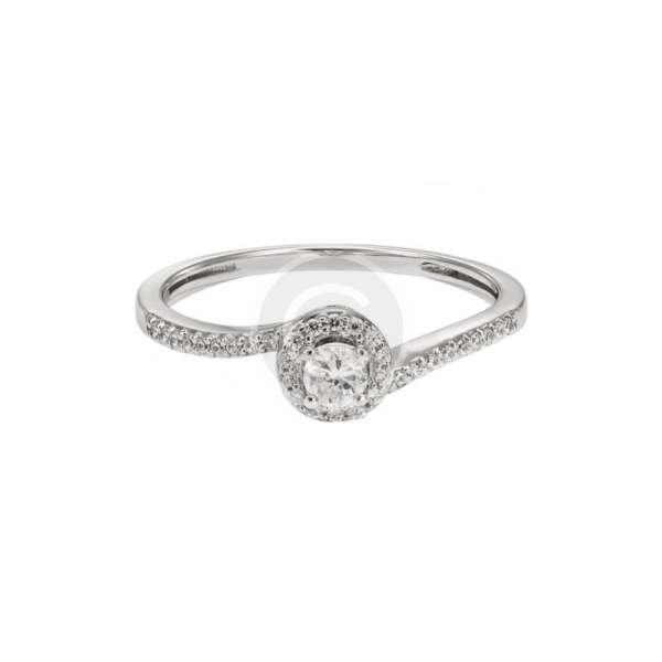 Band Ring in Platinum With Diamonds - Image 2